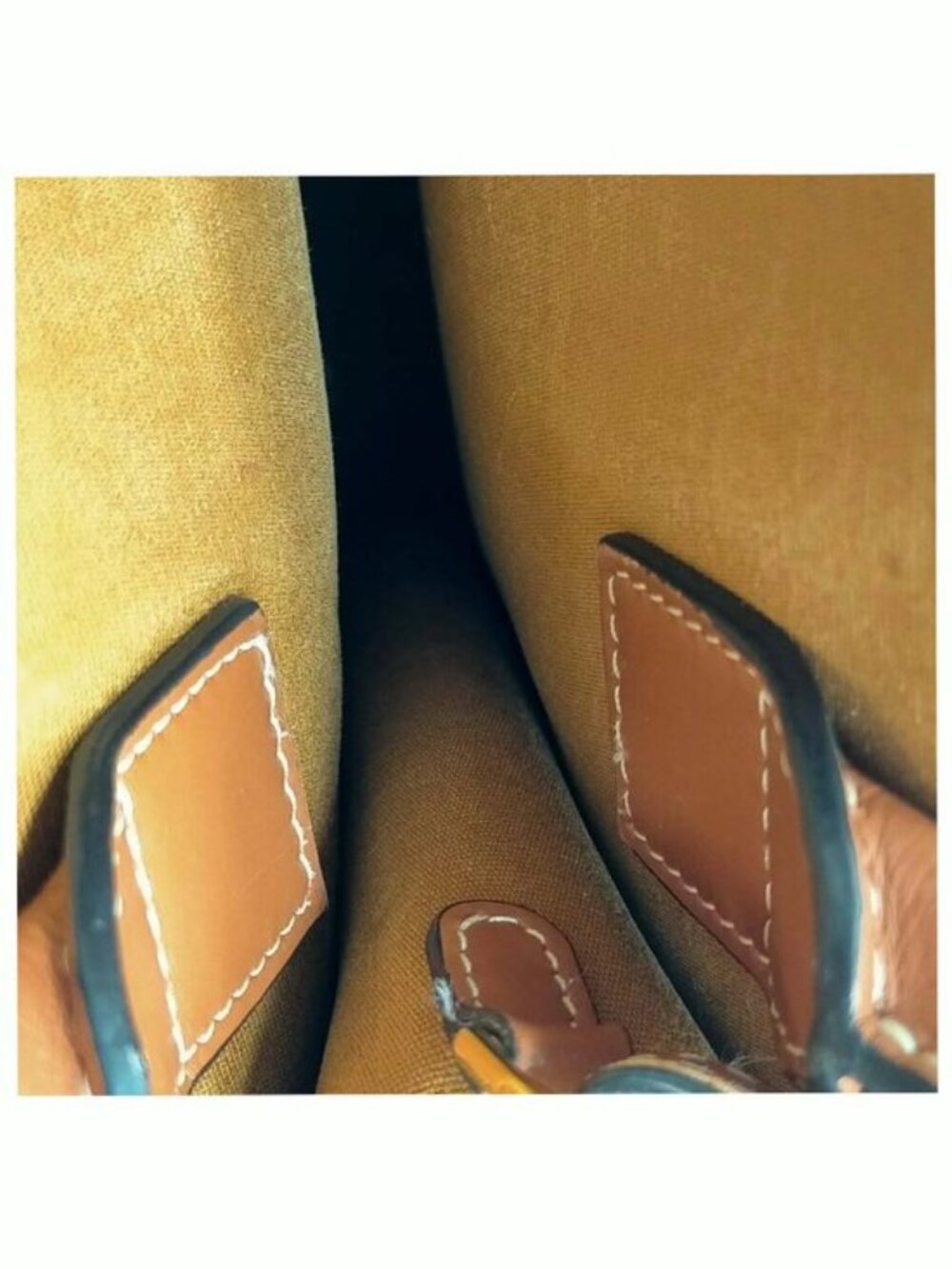 Authentic Celine Mini Vertical Cabas Triomphe Canvas Crossbody Tote Brown Logo - Picture 14 of 16